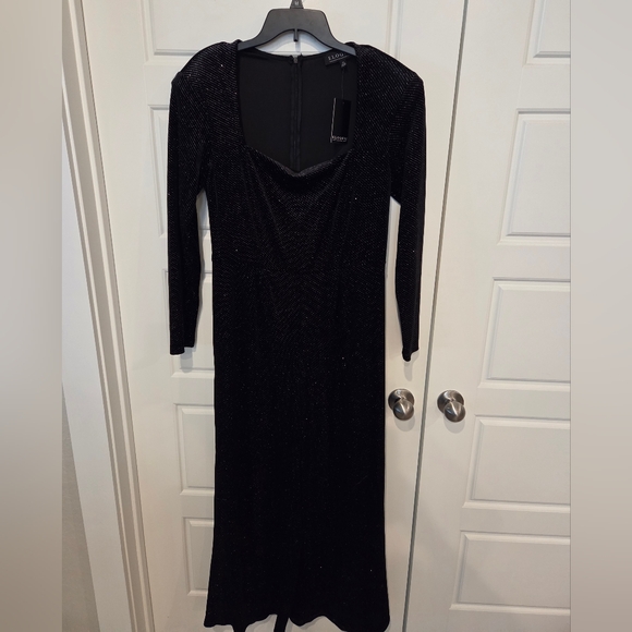 Eloquii black Strong Shoulder Velvet Jumpsuit glitter SIZE 14 NWT - Picture 6 of 15